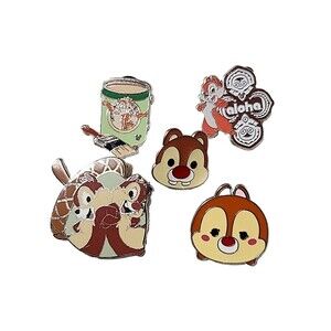 Disney‎ Collectible Pins J-11 CHIP & DALE CHIPMUNKS Theme Park Set Lot of 5
